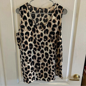 Emery Rose Lepord Print Sleeveless Tank Top Size large